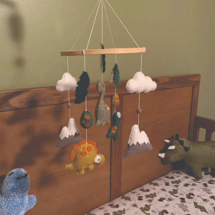 Dinosaurs-green-brown-baby-mobile