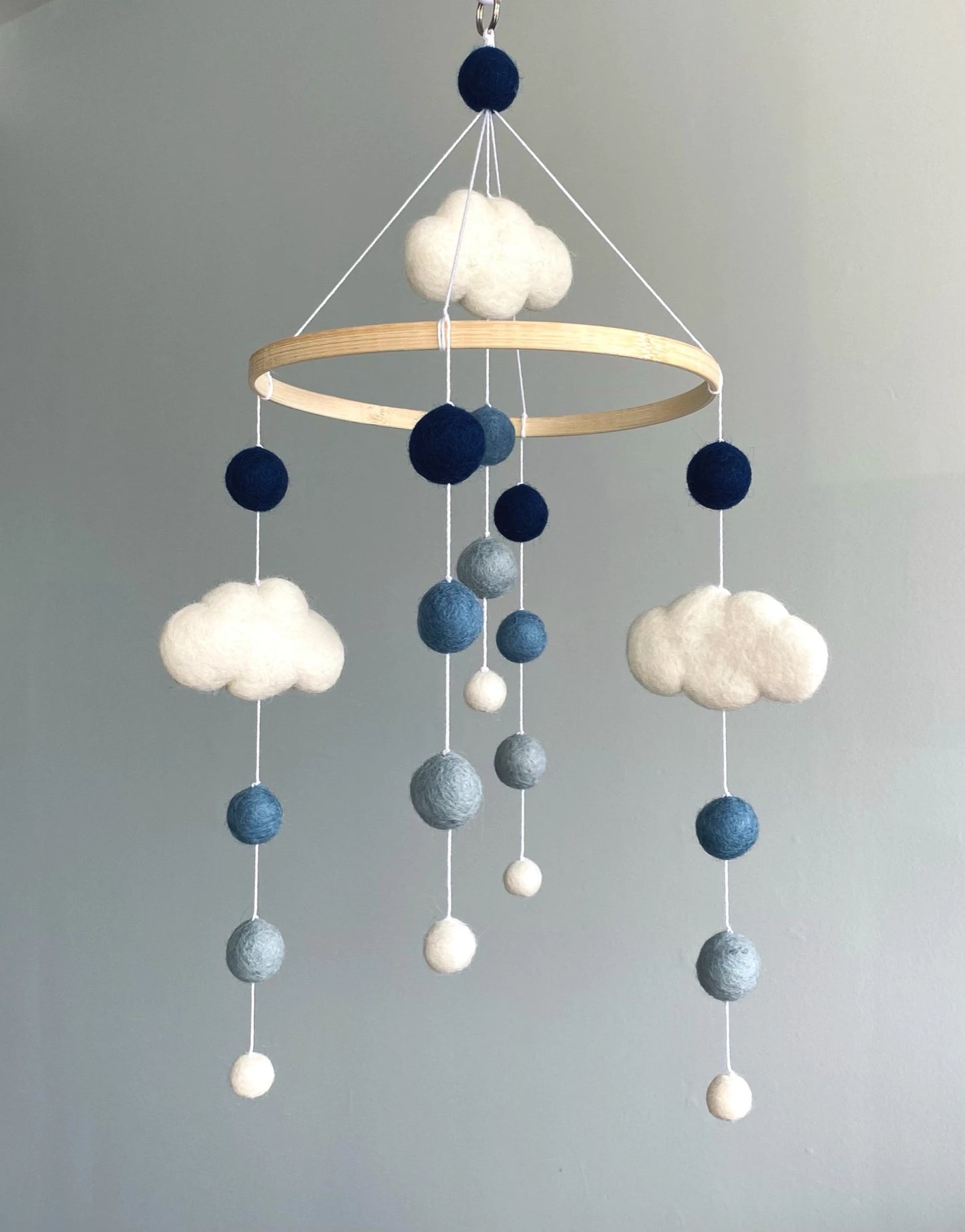 Pom pom mobile with clouds