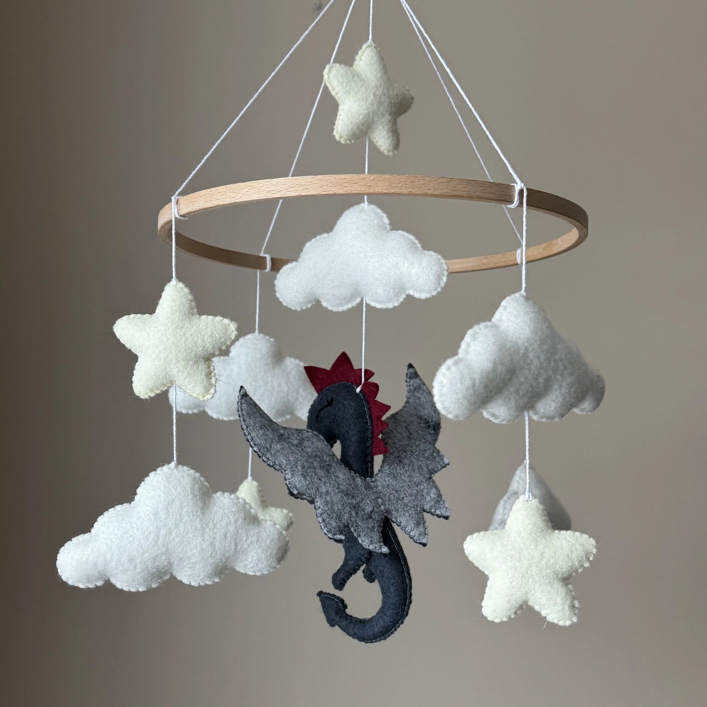 Handmade Dragon Baby Mobile - Fantasy Nursery Decor