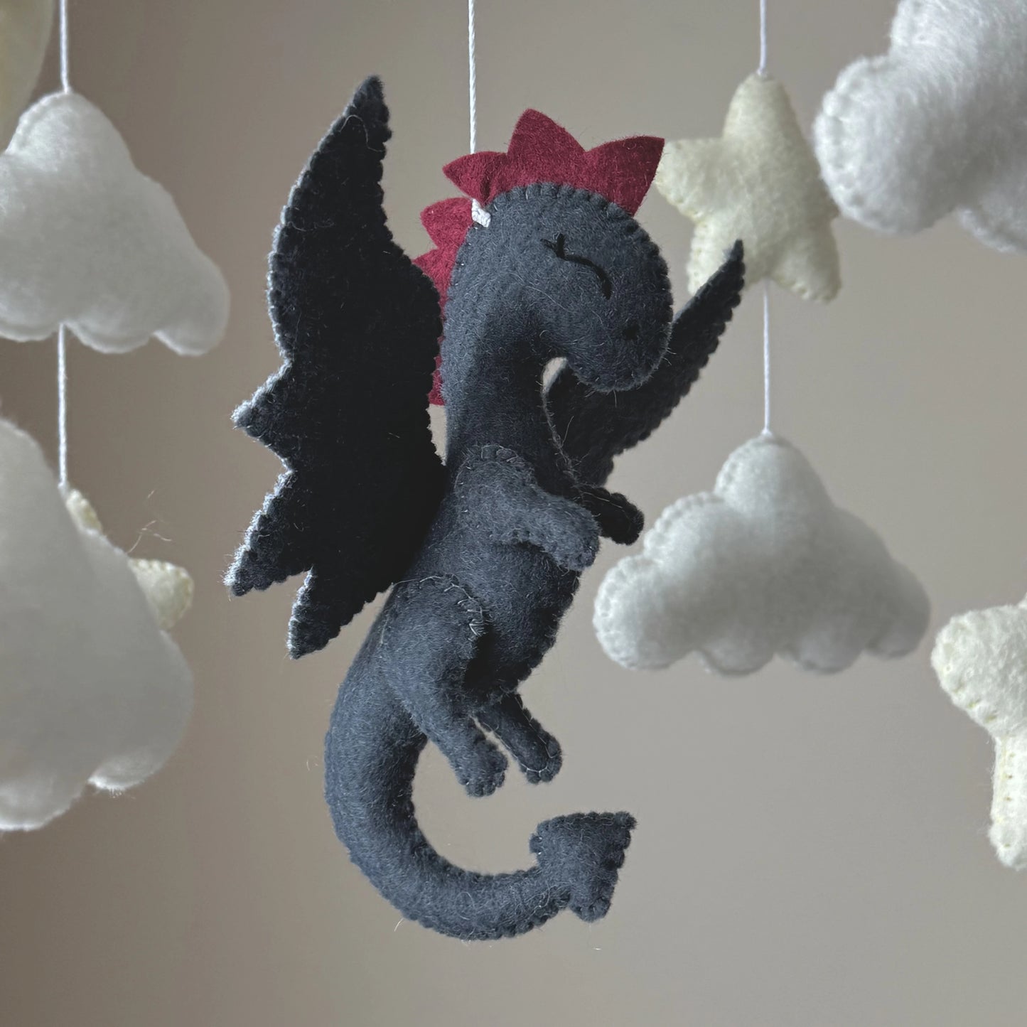 Handmade Dragon Baby Mobile - Fantasy Nursery Decor
