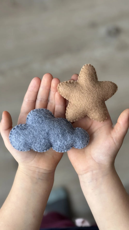 Felt DIY Ornament Set: Star, Moon and Cloud (PDF) - 2