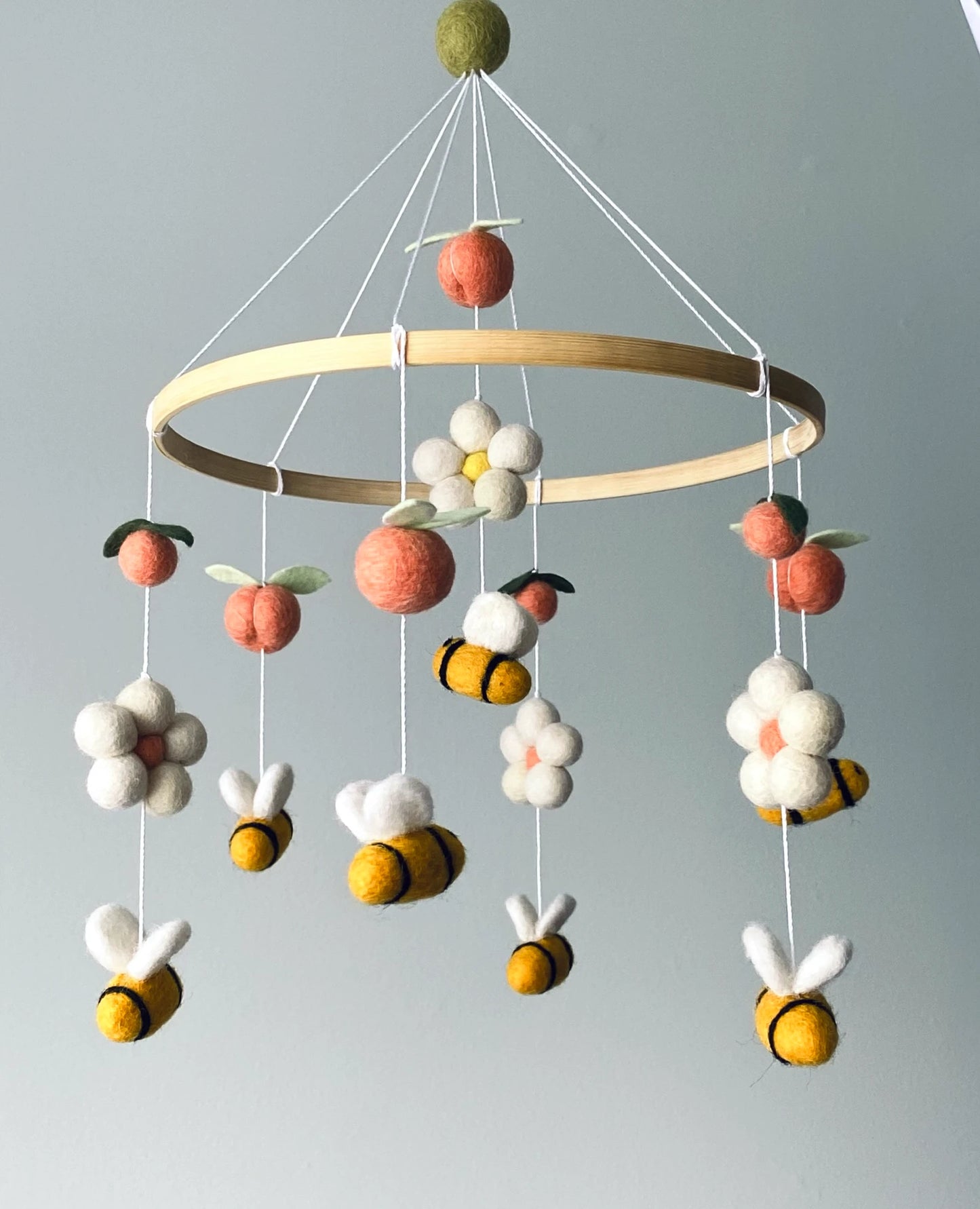Garden nursery mobile with bees