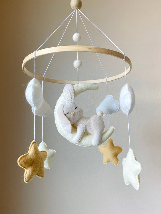 Sleeping bunny baby mobile - 1