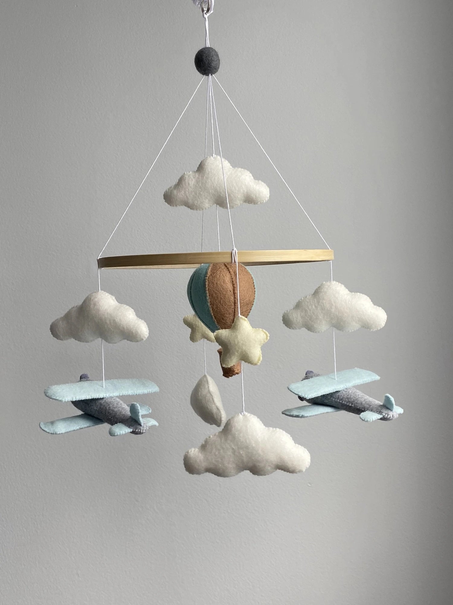 Airplane baby mobile for nursery thumbnail - 1