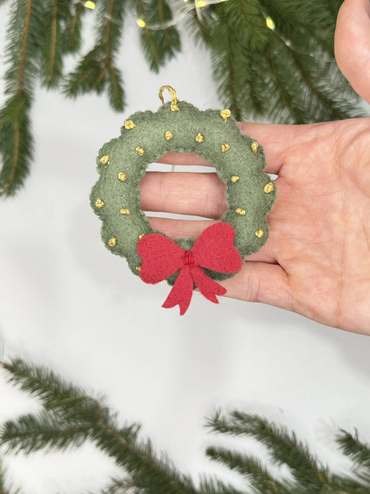 Christmas wreath Felt Ornament - 1