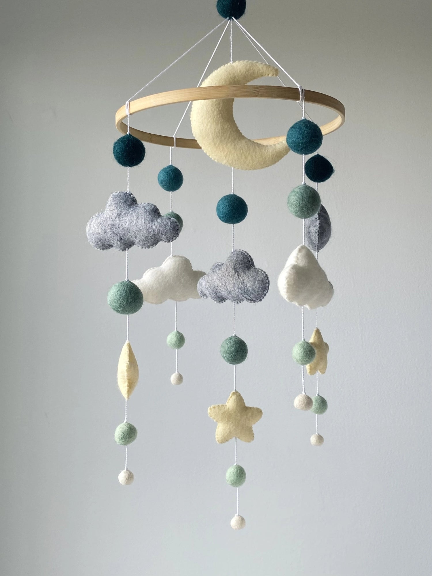 Cloud baby mobile for gender neutral nursery thumbnail - 3