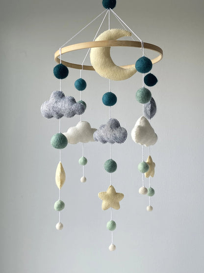 Cloud baby mobile for gender neutral nursery - 3
