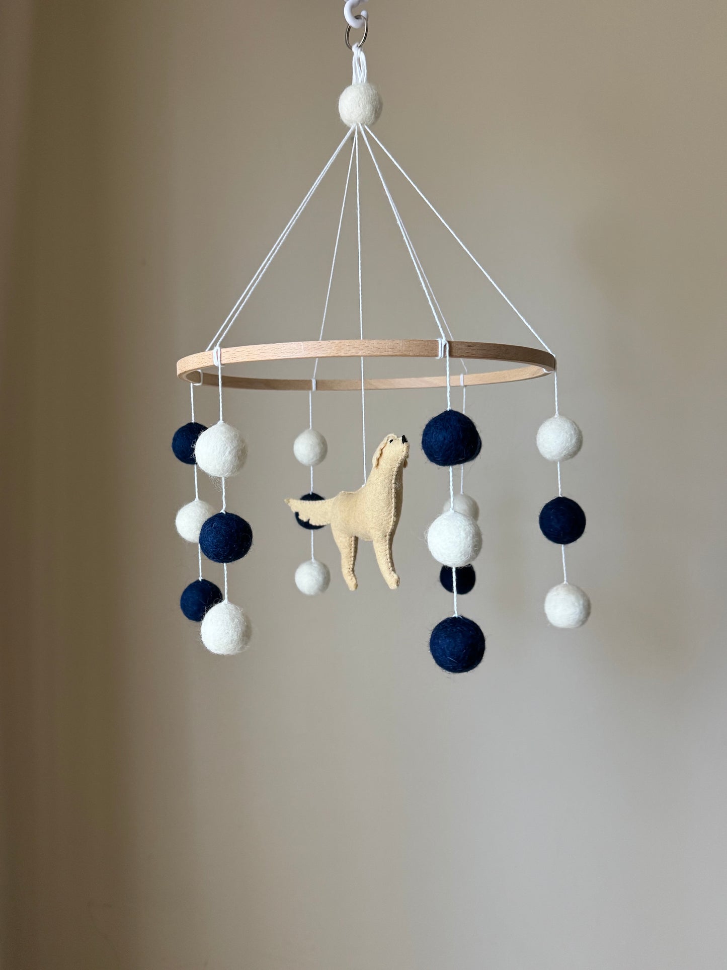 Dog mobile for nursery with golden retriever