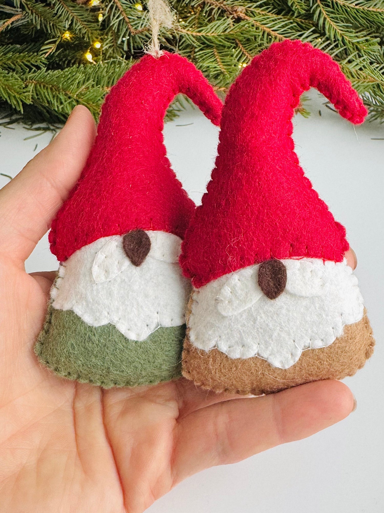 Felt Christmas Gnome Ornaments thumbnail - 1