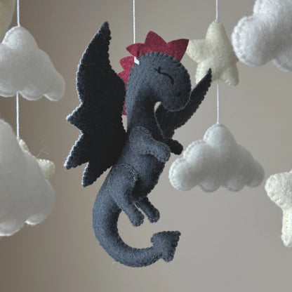 Handmade Dragon Baby Mobile - Fantasy Nursery Decor - 4