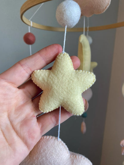 Cloud baby mobile with moon and stars - 5