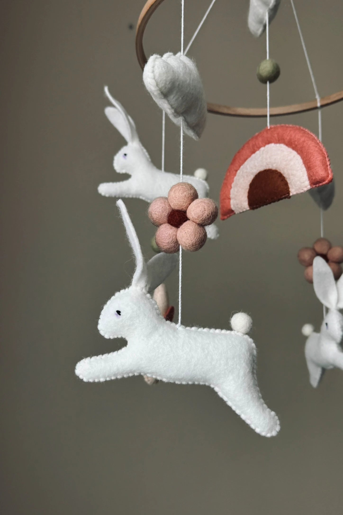 Rainbaw mobile with bunnies thumbnail - 3