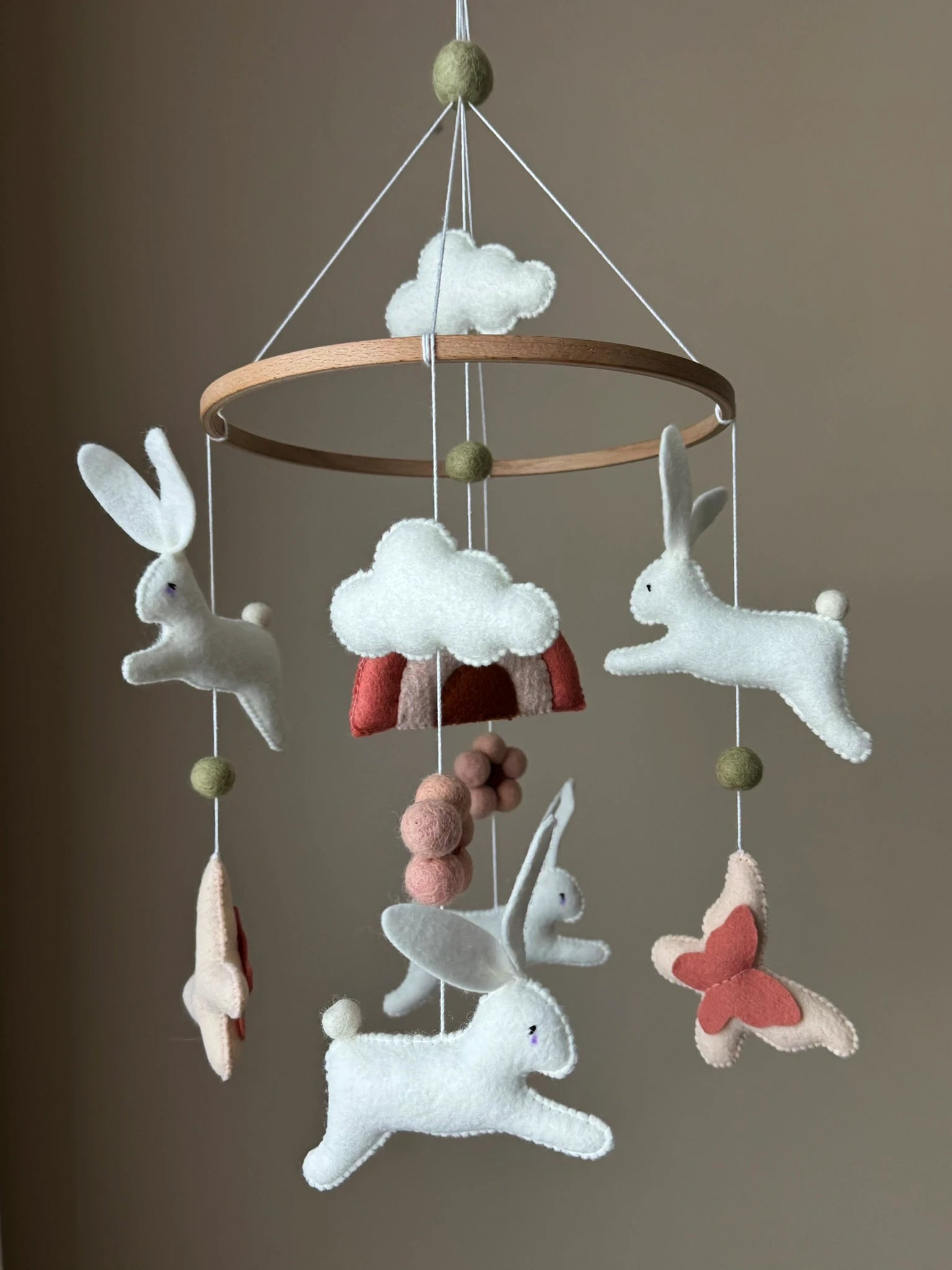 Rainbaw mobile with bunnies thumbnail - 4