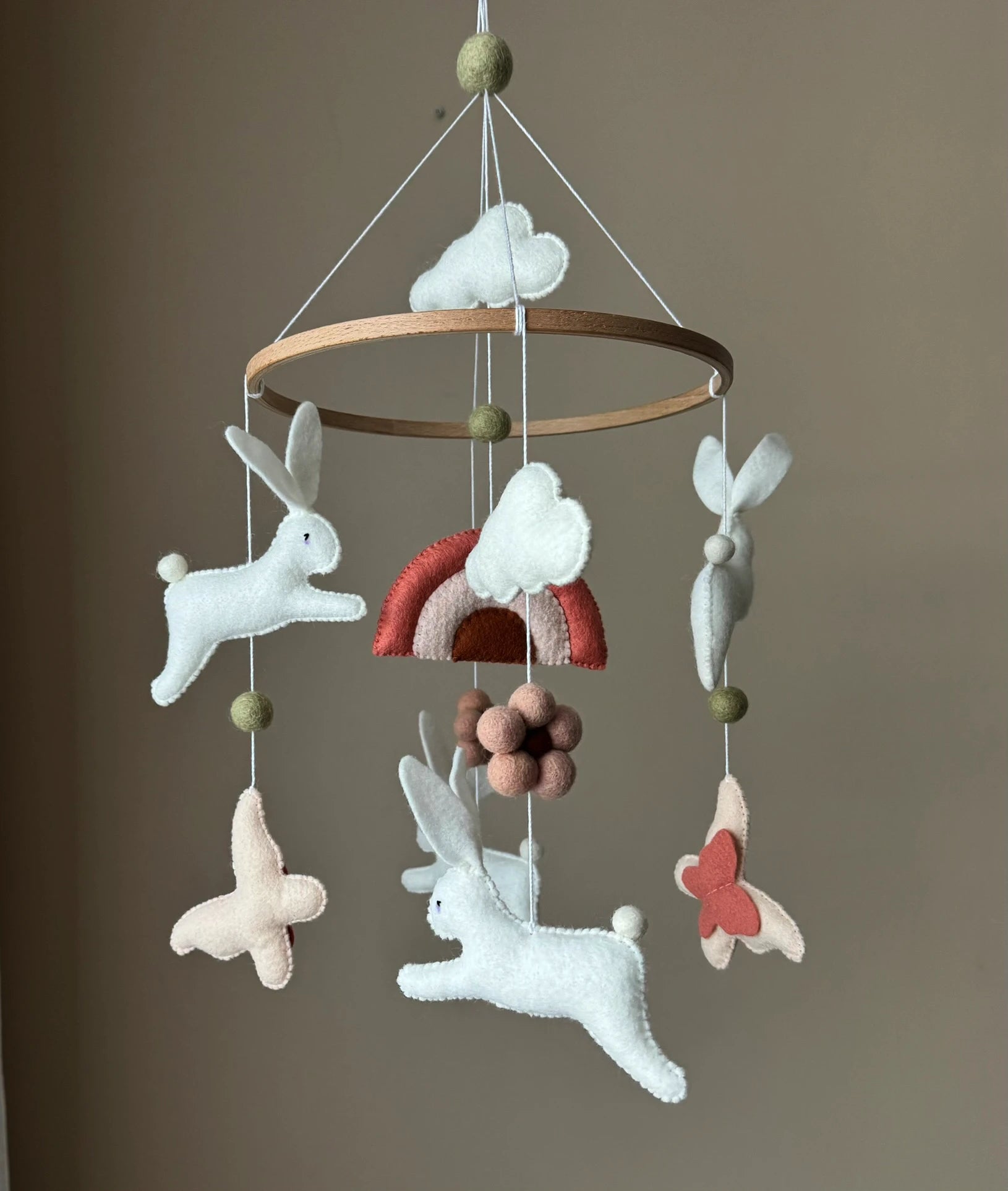 Rainbaw mobile with bunnies thumbnail - 5