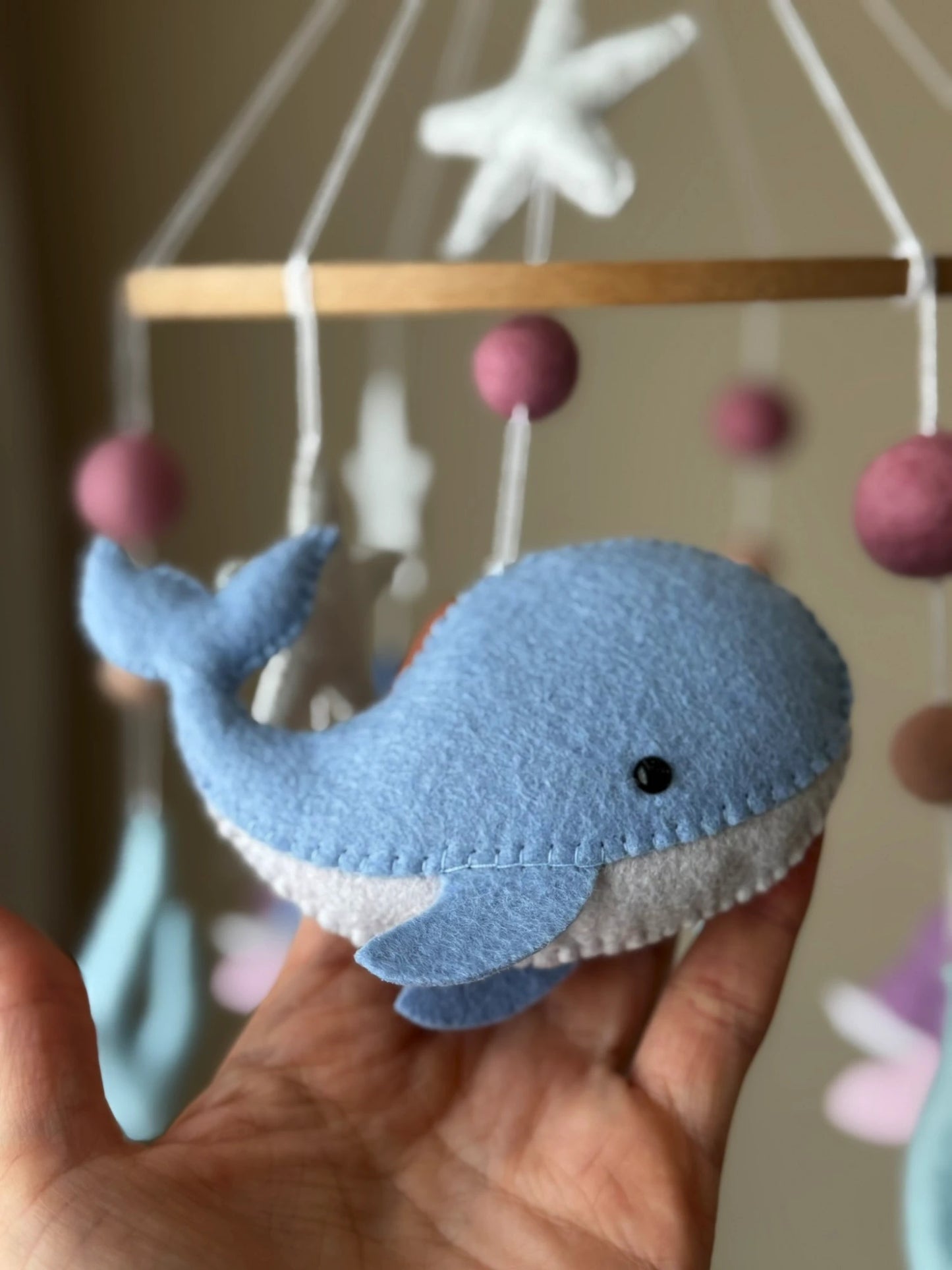 Nautical baby mobile with sea creatures