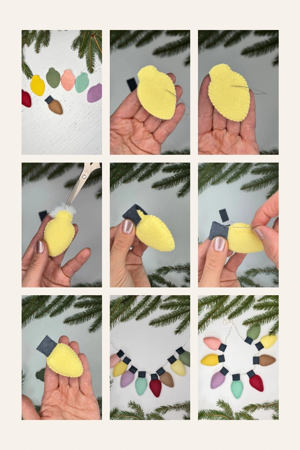 Felt Christmas Bulb Garland Pattern thumbnail - 2