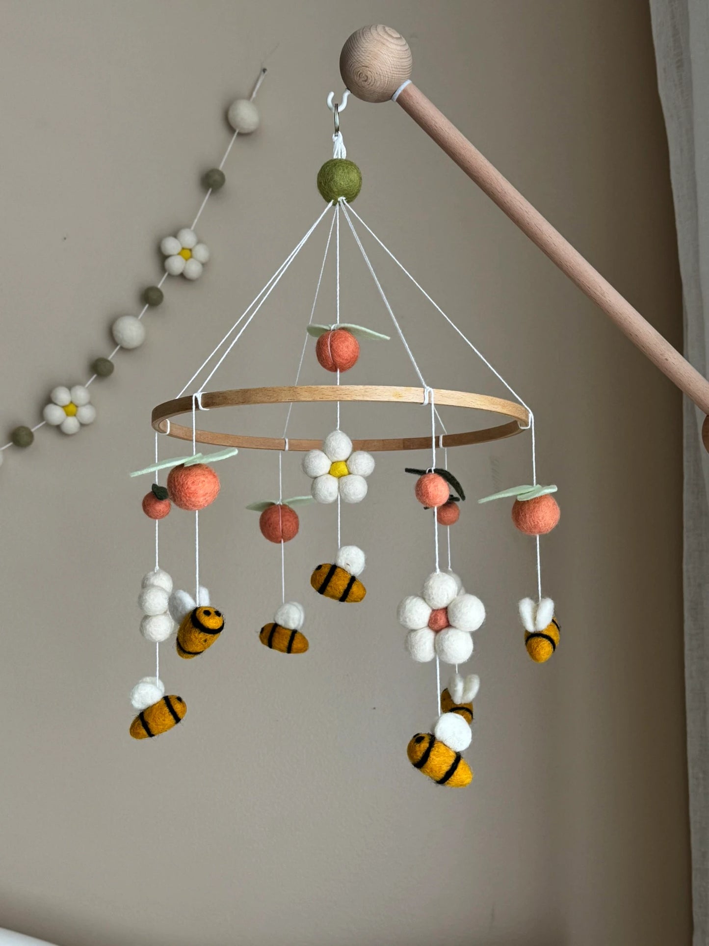 Garden nursery mobile with bees