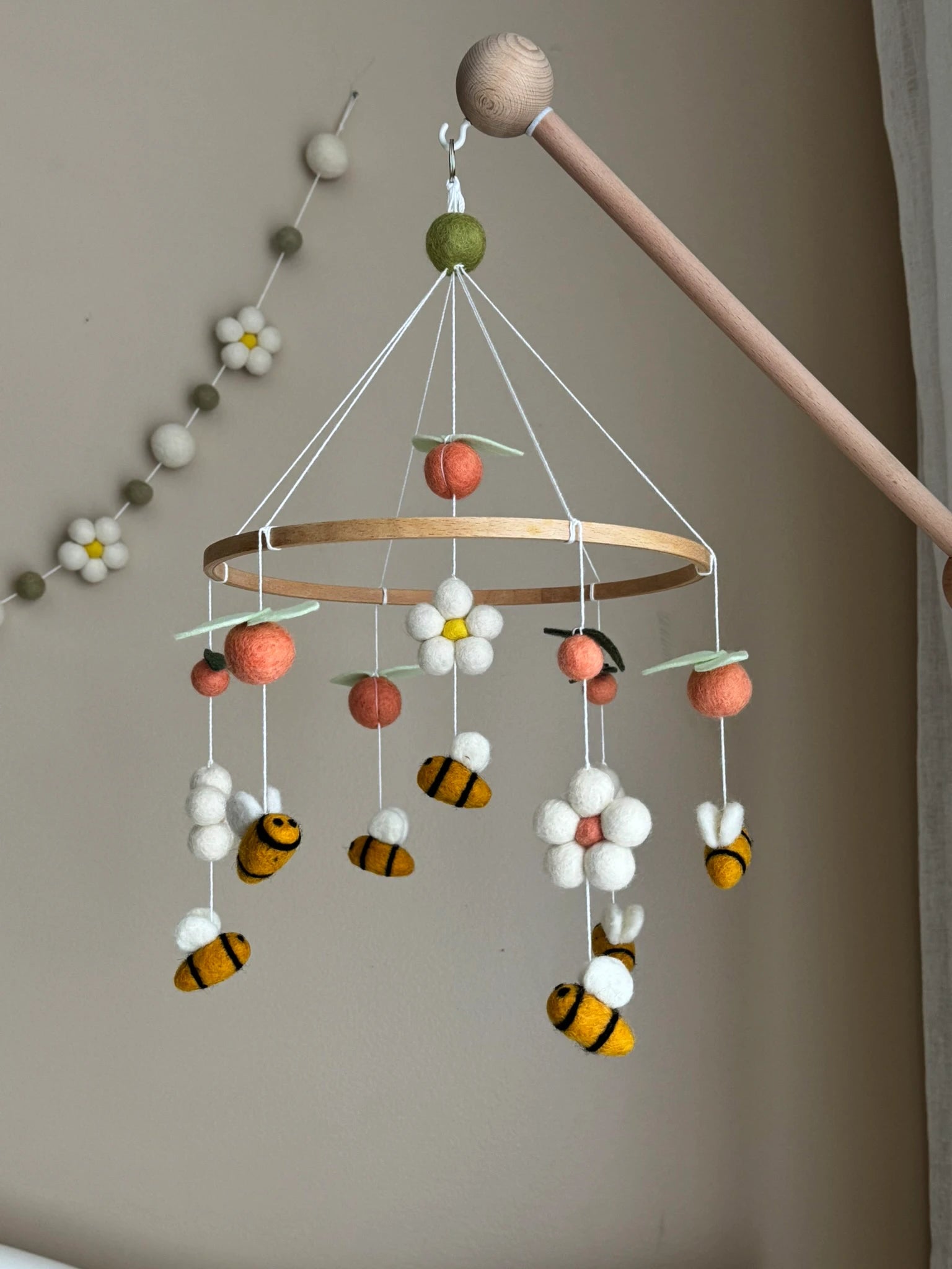 Garden nursery mobile with bees thumbnail - 1