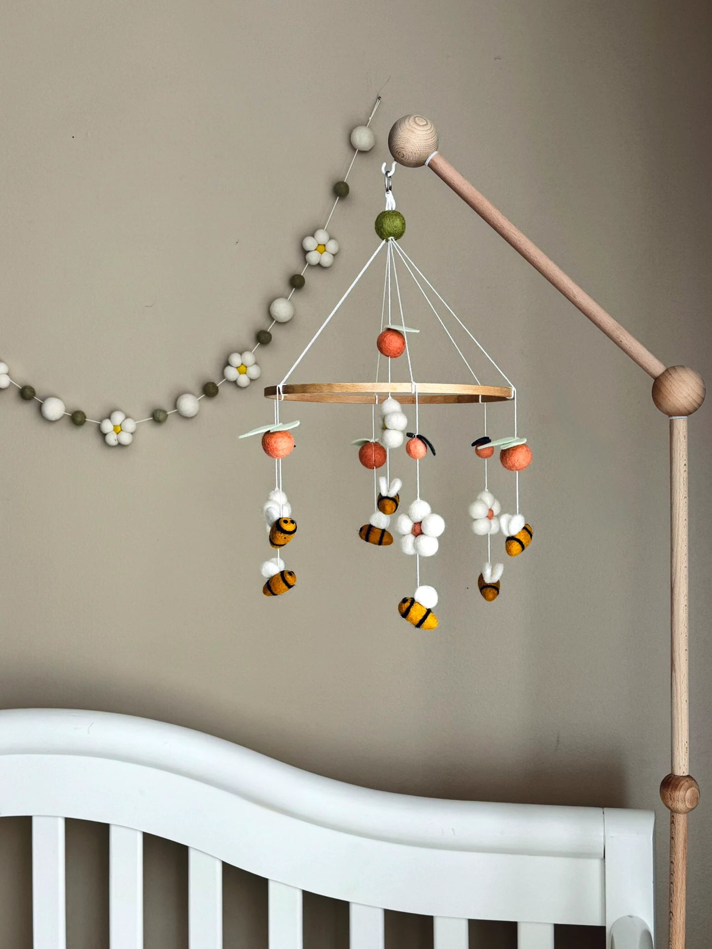Garden nursery mobile with bees