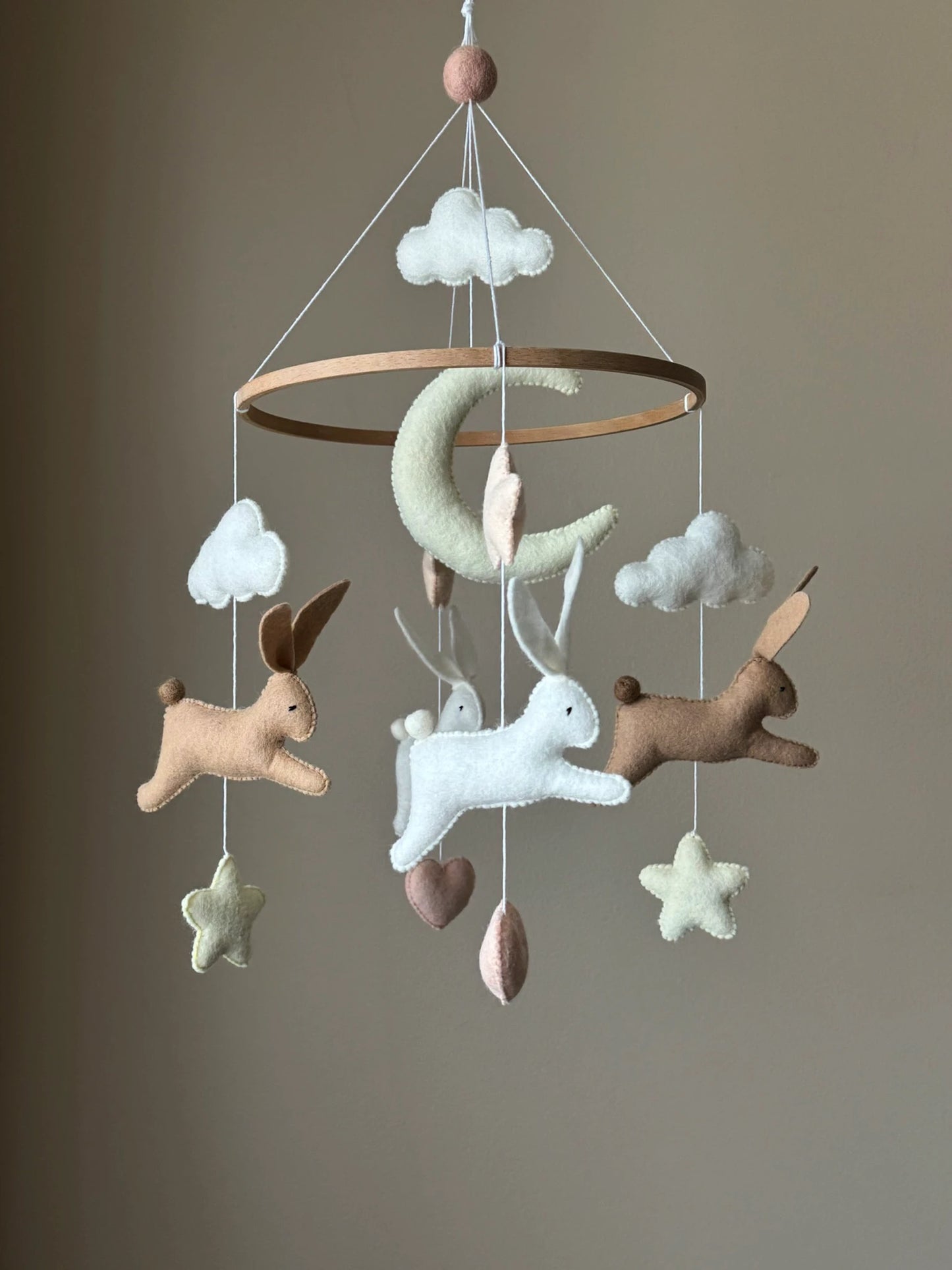 Jumping bunny  baby mobile