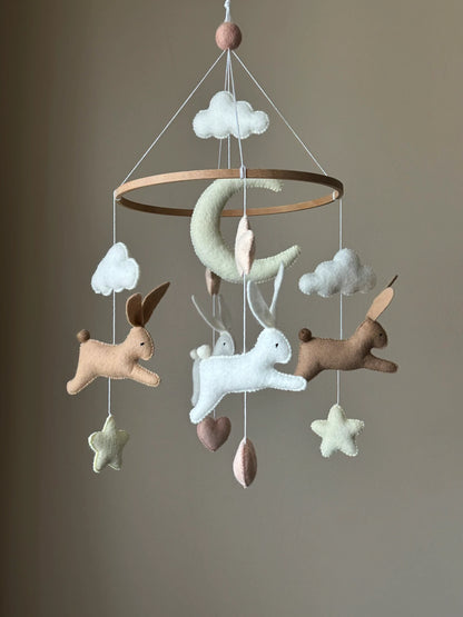 Jumping bunny  baby mobile - 2