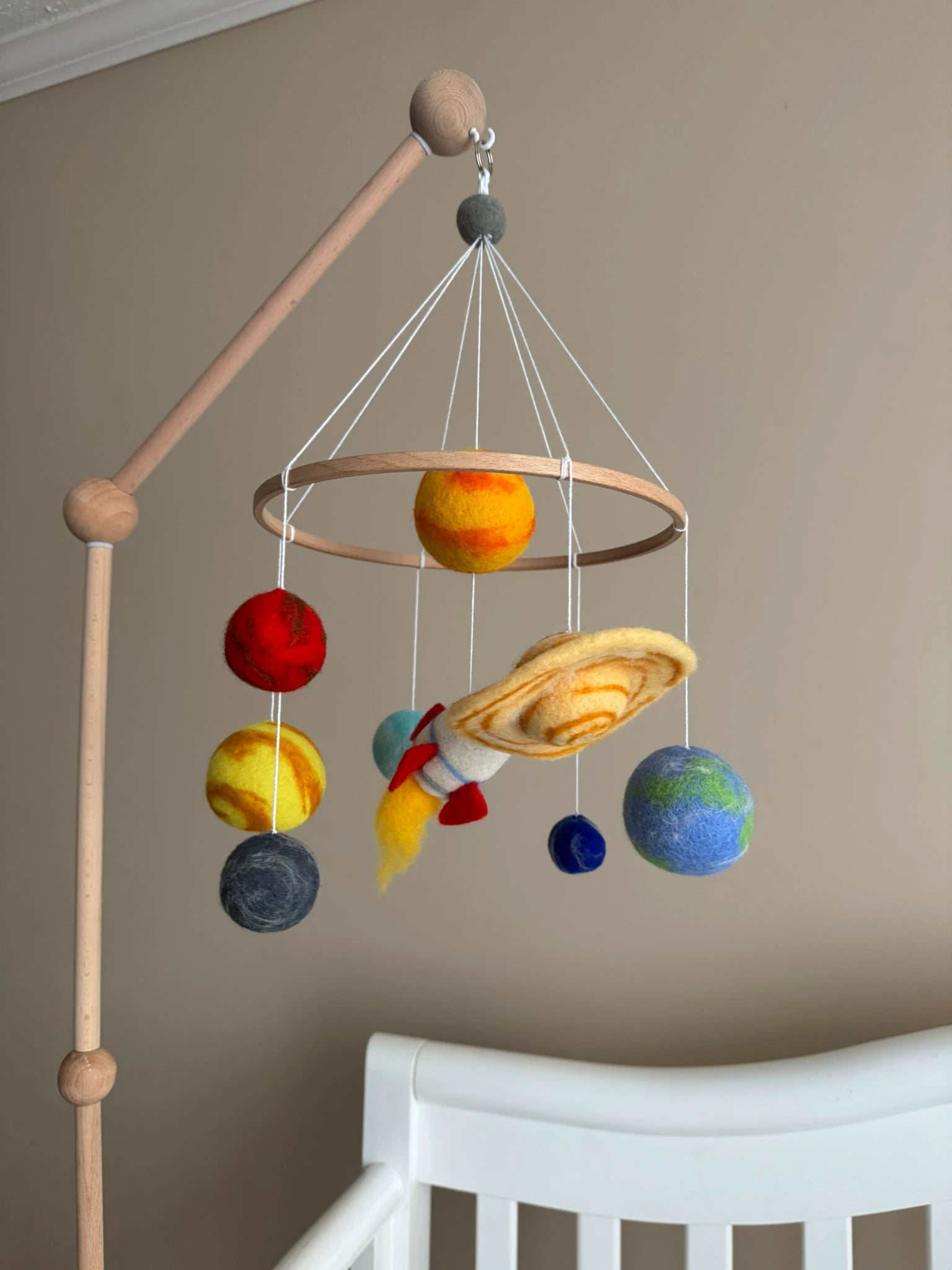 Space baby mobile with rocket thumbnail - 2