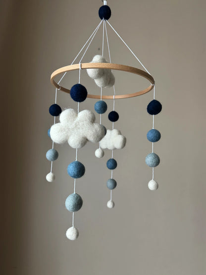 Pom pom mobile with clouds - 6