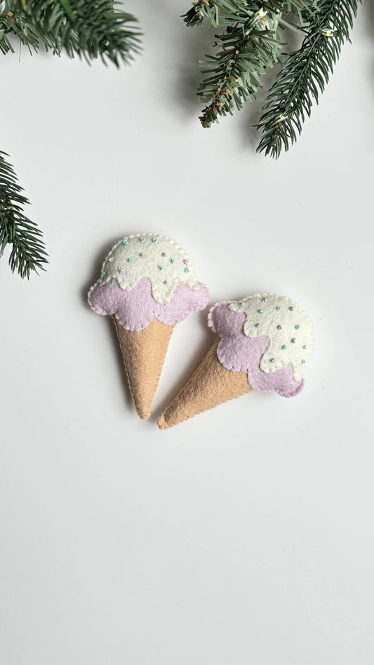 Felt DIY Christmas Ornament: Ice cream - 1