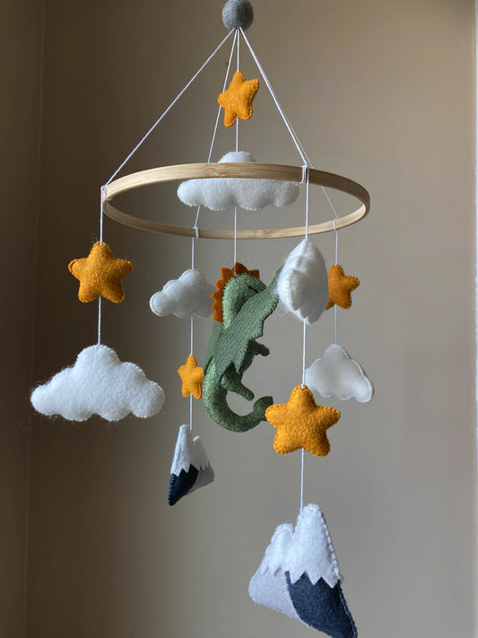 Green dragon crib mobile - 2