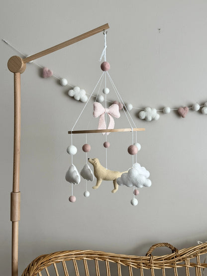 Golden Retriever Dog Nursery Mobile with Bow - 1