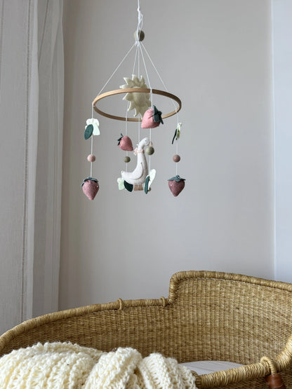 Goose Baby Mobile flower and sun– Farmhouse Felt Nursery Decor - 3