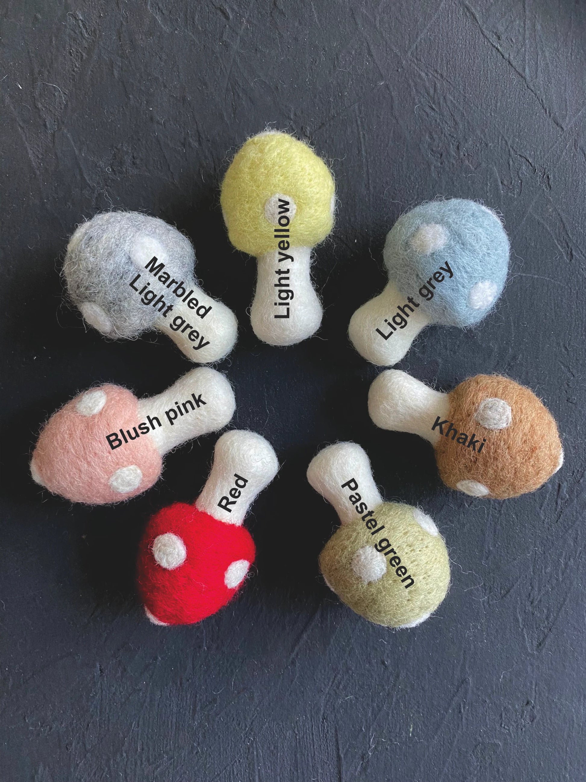 Colorful felt mushrooms thumbnail - 3