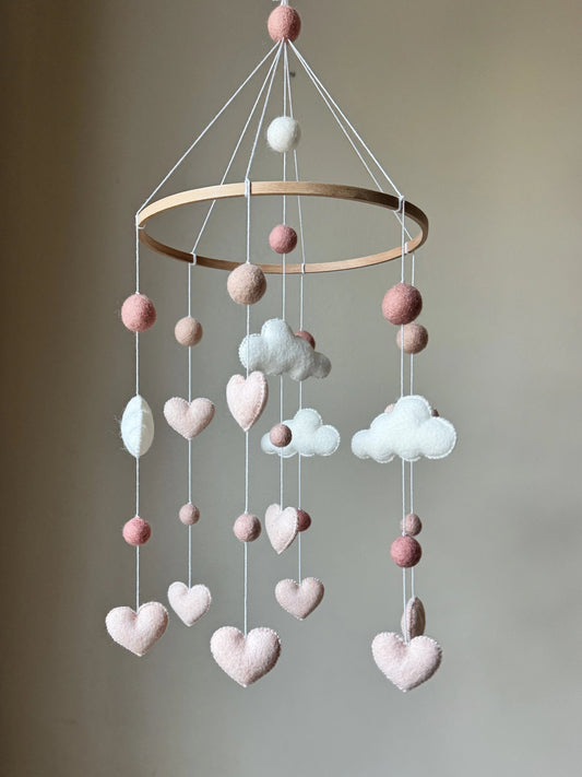 Handmade Cloud baby mobile - Ideal Baby Shower Gift - 1