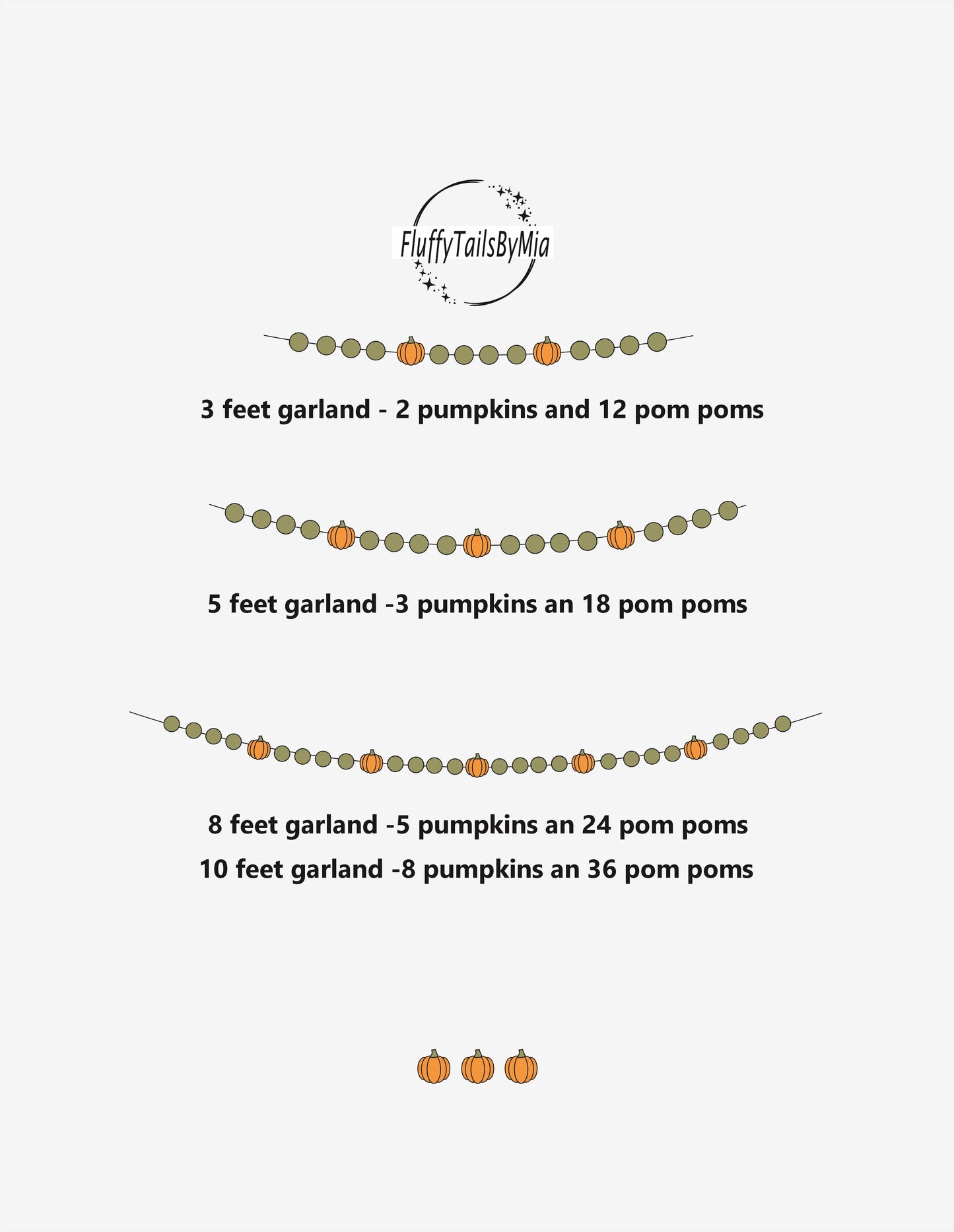 Felt garland with pumpkins