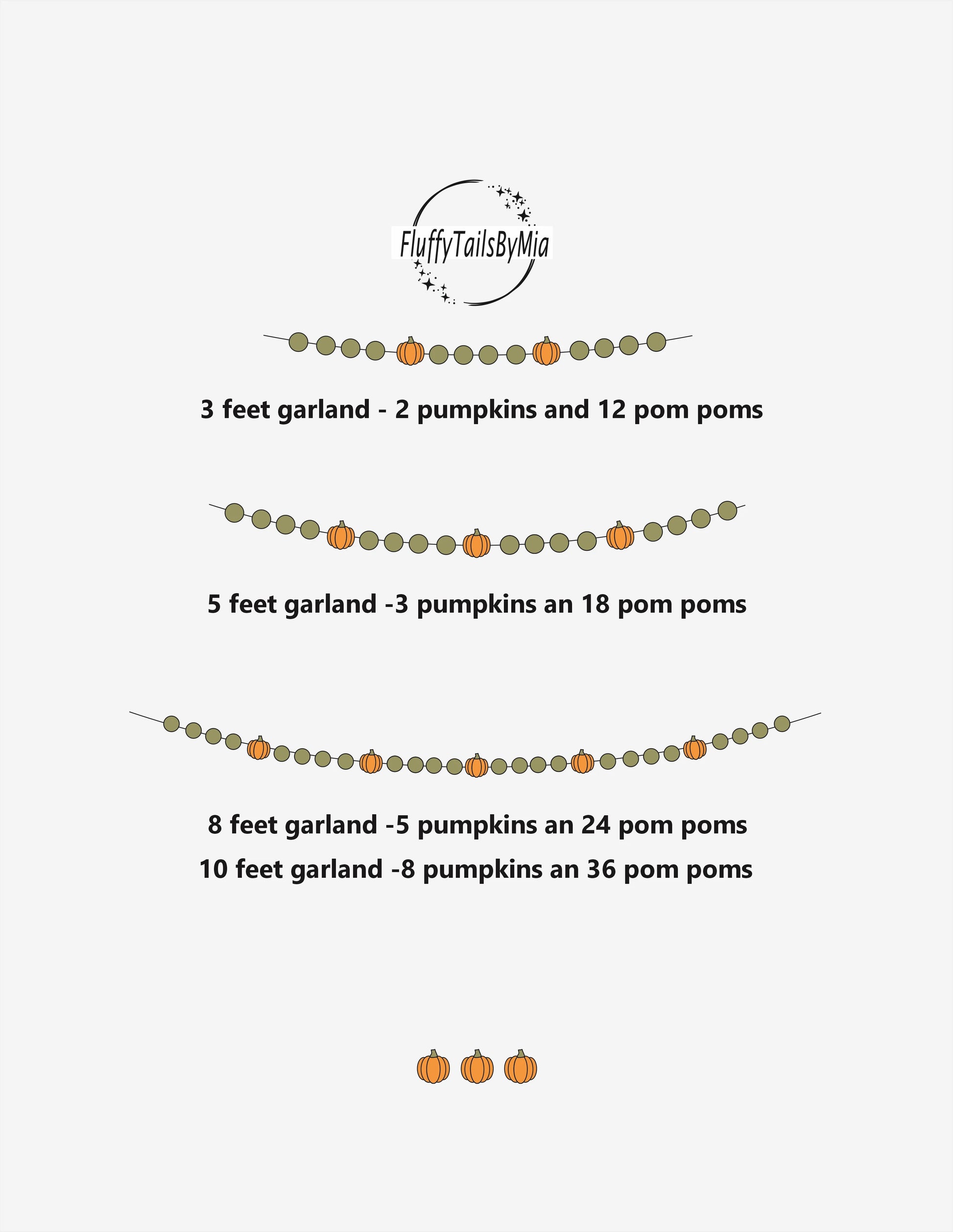 Felt garland with pumpkins thumbnail - 3