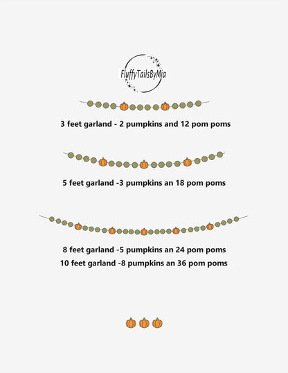 Felt garland with pumpkins - 3