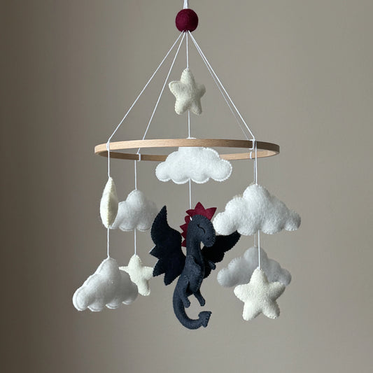 Handmade Dragon Baby Mobile - Fantasy Nursery Decor - 2