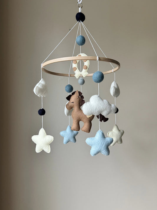 Horse Baby Mobile for Boy Nursery – Western Crib Mobile - 1