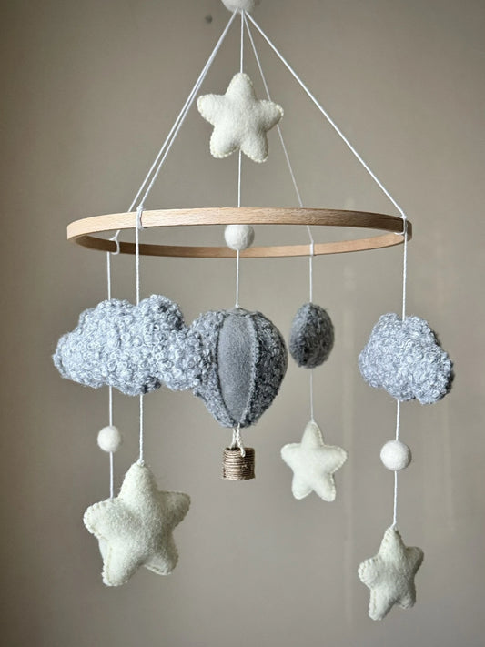 Handmade hot air balloon baby mobile - 1