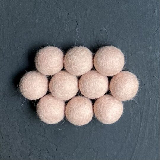 Blush pink wool felt balls