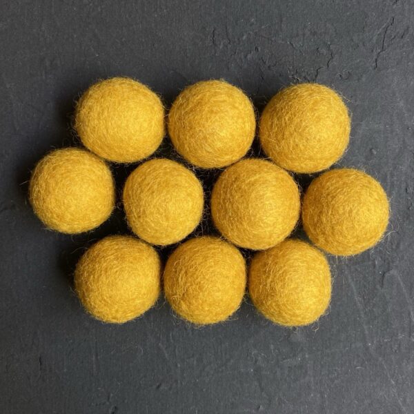 Gold wool felt balls