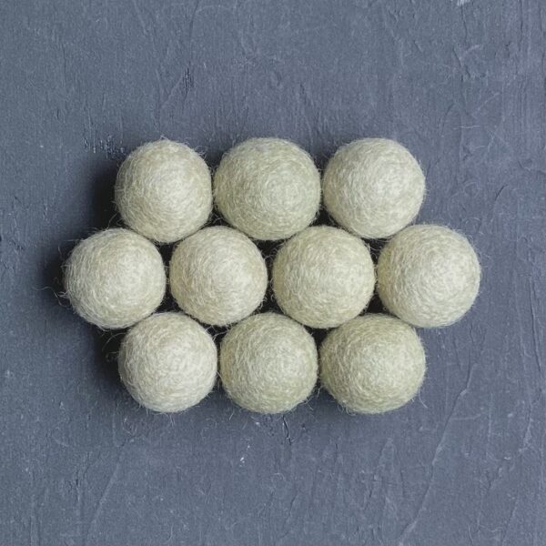 Pastel green wool felt balls