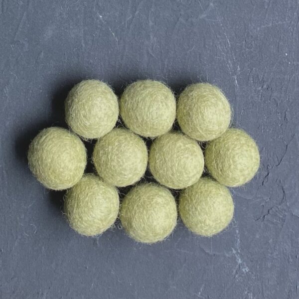 Smoke green wool felt balls