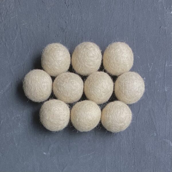 Almond wool felt balls