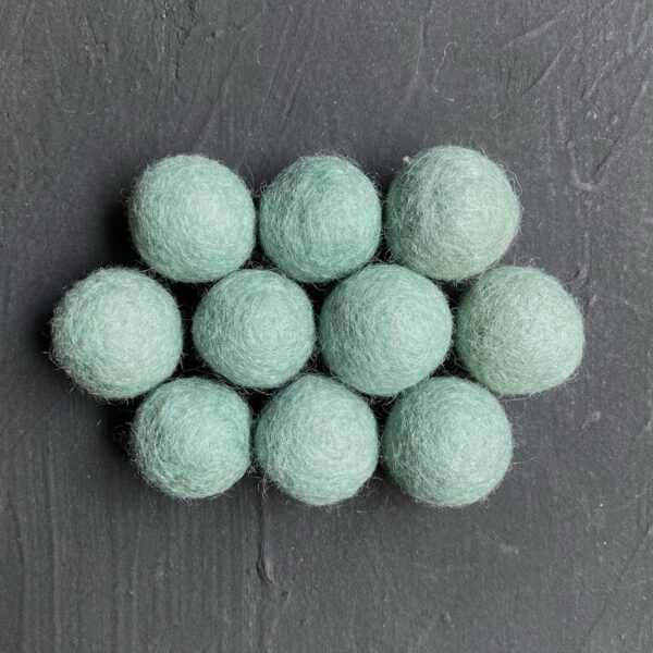 Mint green wool felt balls