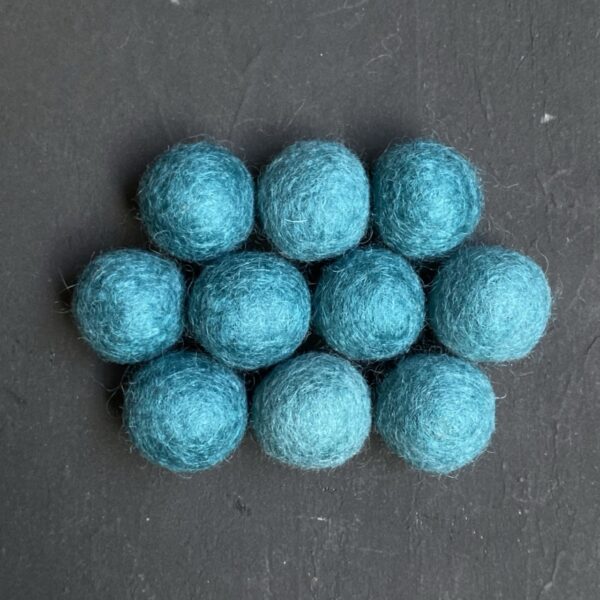 Light teal wool felt balls