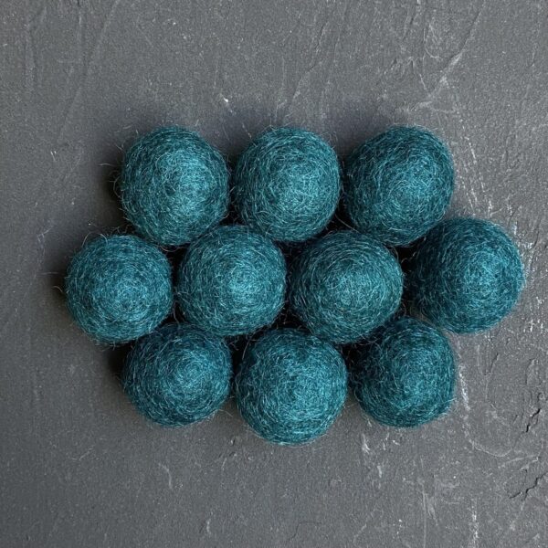 Emerald wool felt balls