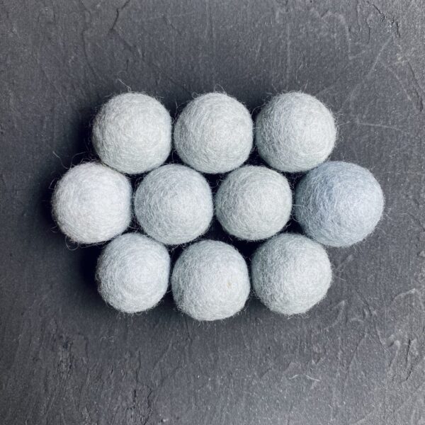 Light grey wool felt balls