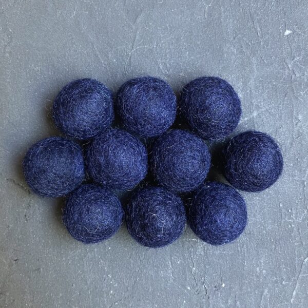 Navy blue wool felt ball