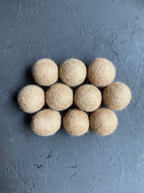 Khaki wool felt balls